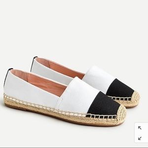 J. Crew Color Block Espadrille Shoe in Canvas with Toe Cap Size 9